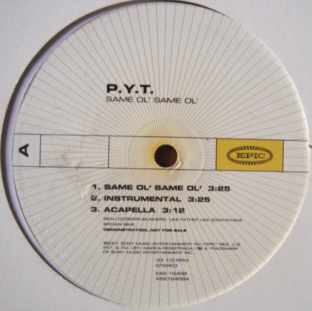 PYT : Same Ol' Same Ol' (12", Promo)