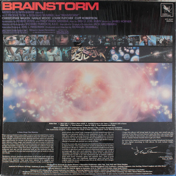 James Horner : Brainstorm (Original Motion Picture Score) (LP, Album)