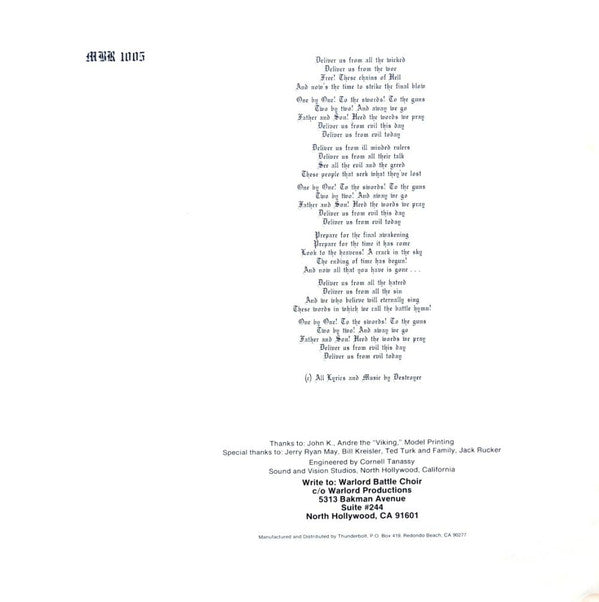 Warlord (2) : Deliver Us (LP, Album)