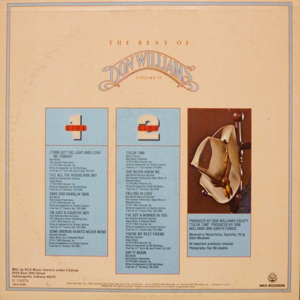 Don Williams (2) : The Best Of Don Williams Volume II (LP, Comp, Club)