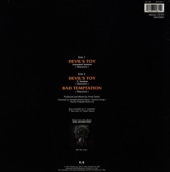 The Almighty : Devil's Toy (12", Single, Gat)