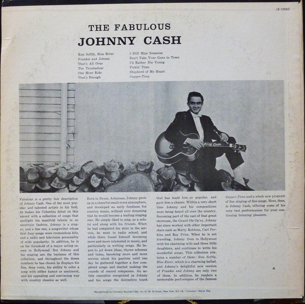 Johnny Cash : The Fabulous Johnny Cash (LP, Album, RE, Ter)