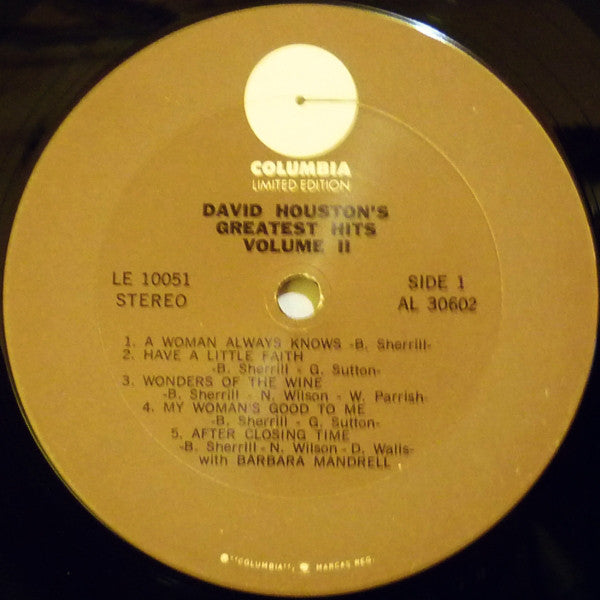David Houston : David Houston's Greatest Hits, Volume II (LP, Comp, RE, Ter)