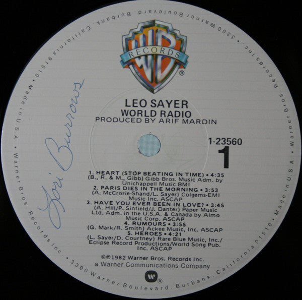 Leo Sayer : World Radio (LP, Album)