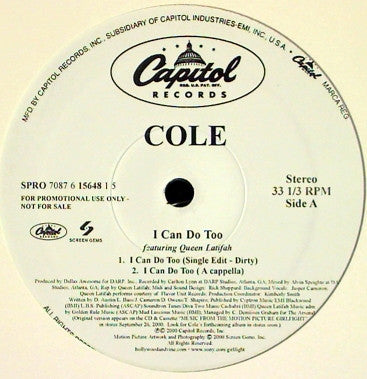 Cole (9) : I Can Do Too (12", Promo)