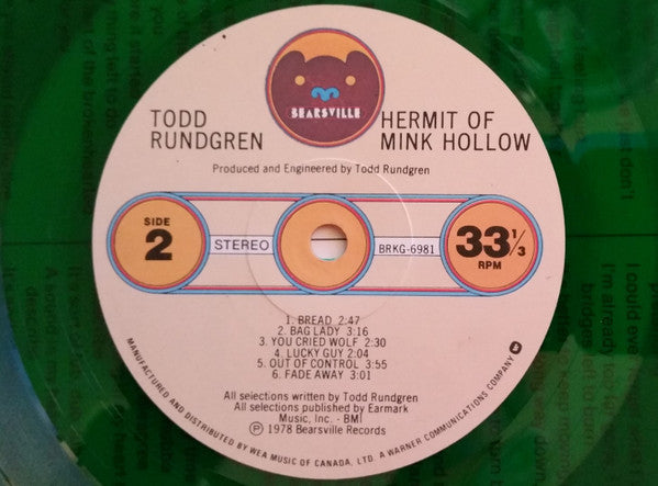 Todd Rundgren : Hermit Of Mink Hollow (LP, Album, Gre)