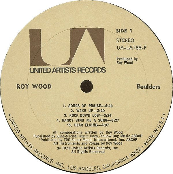 Roy Wood : Boulders (LP, Album)