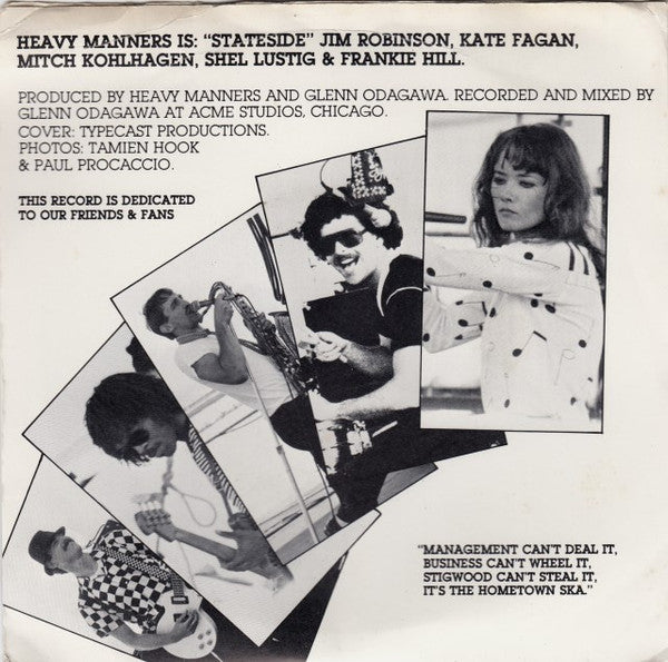 Heavy Manners (2) : Hometown Ska / Taking The Queen To Tea (7", Single)