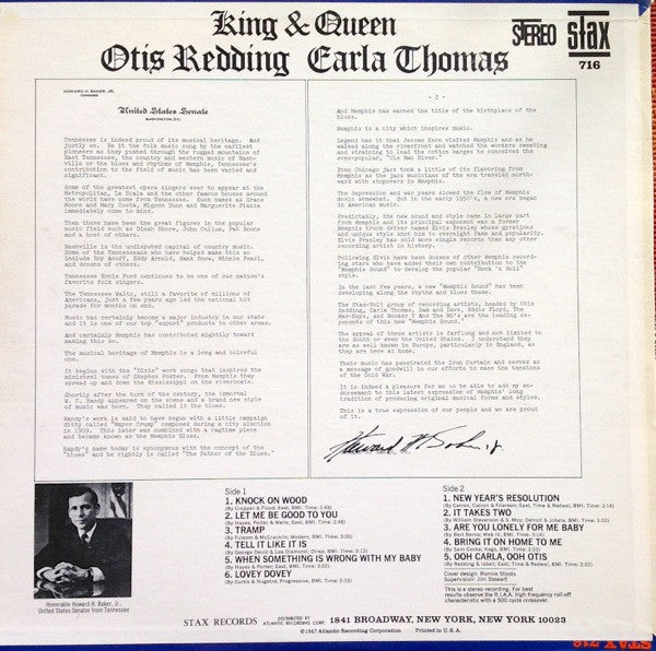 Otis Redding & Carla Thomas : King & Queen (LP, Album)