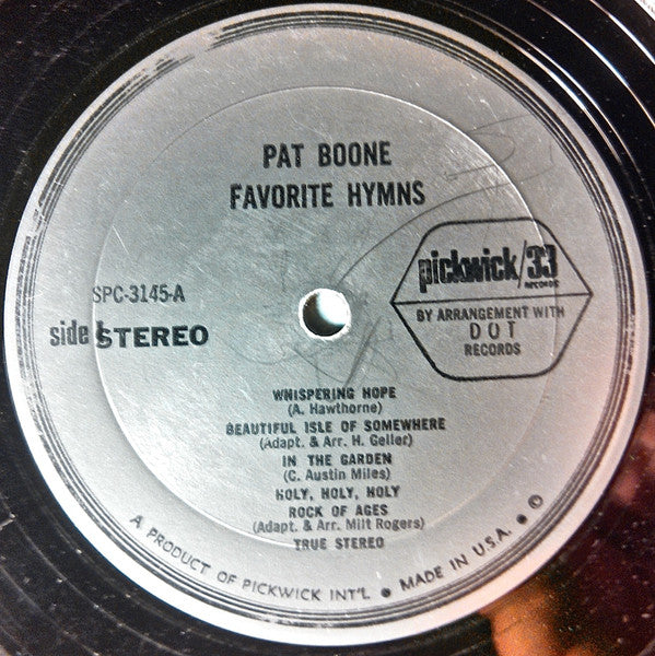 Pat Boone : The Favorite Hymns Of Pat Boone (LP, Comp, RE)