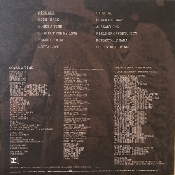 Neil Young : Comes A Time (LP, Album, RP, Win)