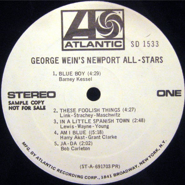 George Wein's Newport All-Stars* : George Wein's Newport All-Stars (LP, Album, Promo)