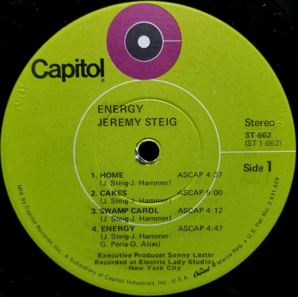 Jeremy Steig : Energy (LP, Album, Jac)