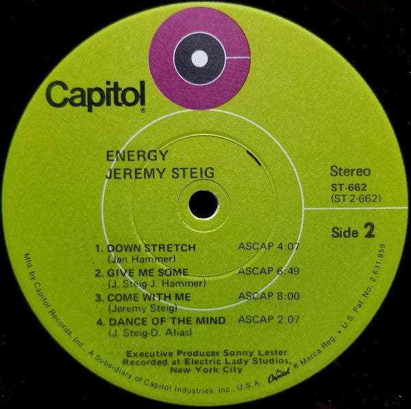Jeremy Steig : Energy (LP, Album, Jac)