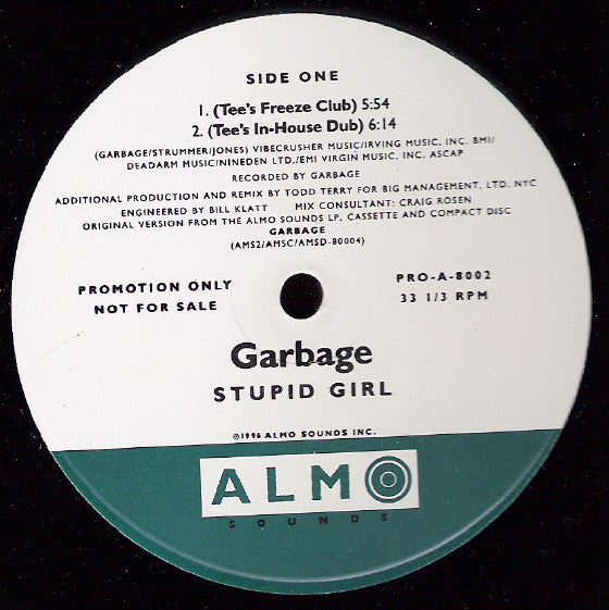 Garbage : Stupid Girl (12", Promo)