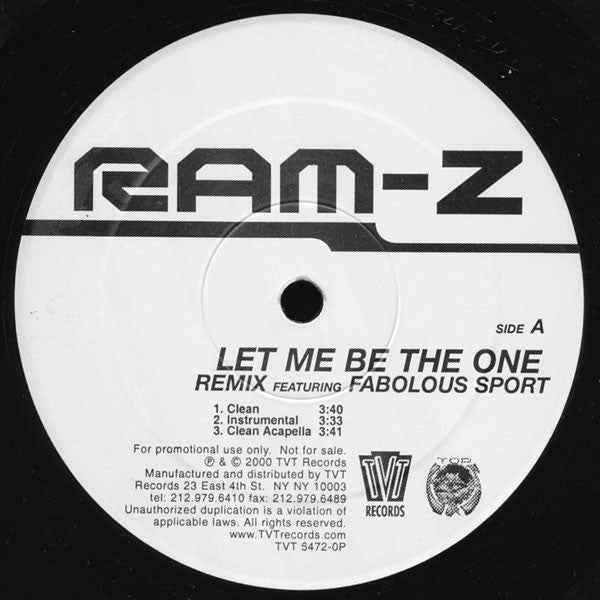 Ram-Z : Let Me Be The One (2x12", Single, Promo)