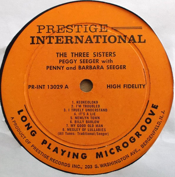 Peggy Seeger With Barbara* And Penny Seeger : The Three Sisters (LP, Album, Mono)