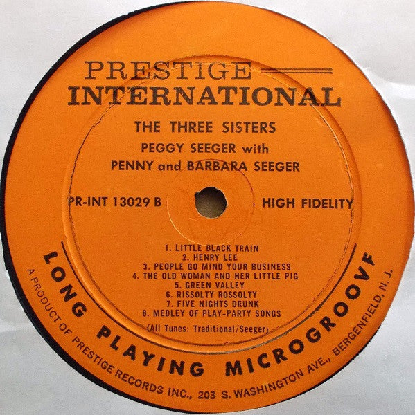 Peggy Seeger With Barbara* And Penny Seeger : The Three Sisters (LP, Album, Mono)