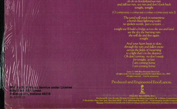 U2 : The Unforgettable Fire (LP, Album, Club, RCA)