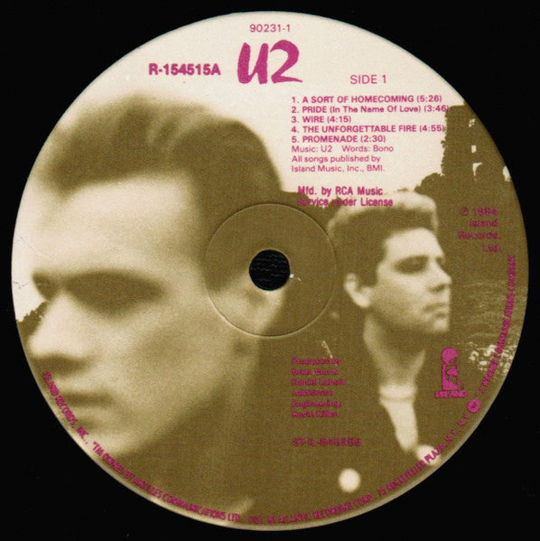 U2 : The Unforgettable Fire (LP, Album, Club, RCA)