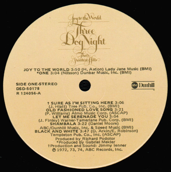 Three Dog Night : Joy To The World - Their Greatest Hits (LP, Comp, Club, RCA)