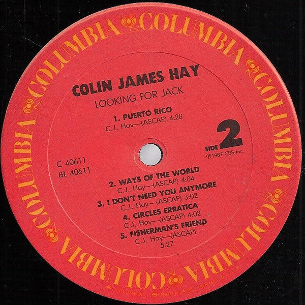 Colin Hay : Looking For Jack (LP, Album, Car)