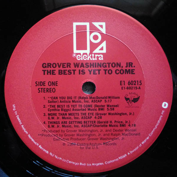 Grover Washington, Jr. : The Best Is Yet To Come (LP, Album, Club, Car)