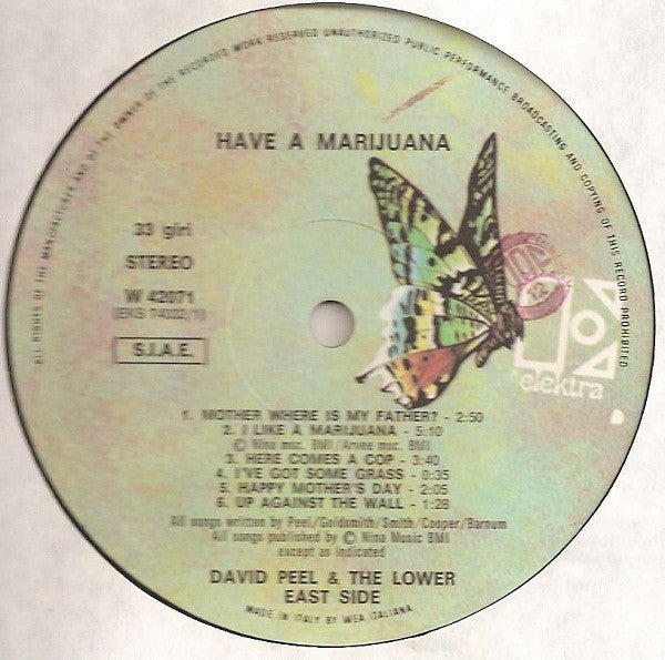 David Peel & The Lower East Side : Have A Marijuana (LP, Album, RE)