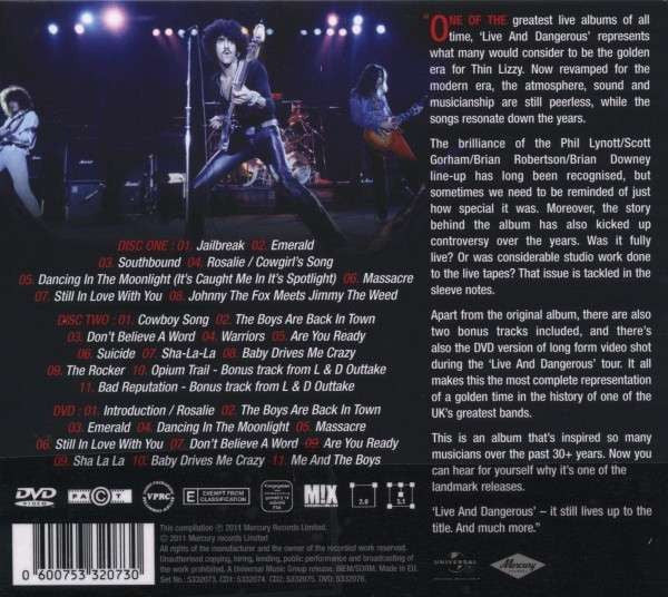 Thin Lizzy : Live And Dangerous (2xCD, Album, RE, RM + DVD-V, NTSC, Dol + Dlx, Exp)