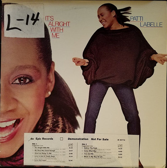 Patti LaBelle : It's Alright With Me (LP, Album, Promo)