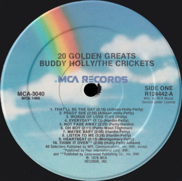 Buddy Holly / The Crickets (2) : 20 Golden Greats (LP, Comp, Club, Ind)