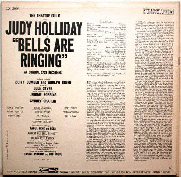 Judy Holliday : Bells Are Ringing (LP, RE)