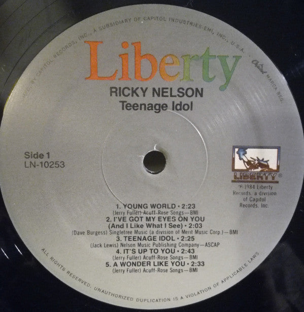 Ricky Nelson (2) : Teenage Idol (LP, Comp)