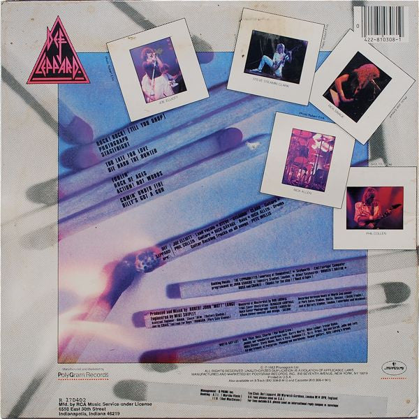 Def Leppard : Pyromania (LP, Album, Club, RCA)