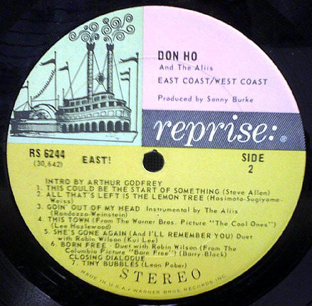 Don Ho And The Aliis : East Coast / West Coast (LP, Album)