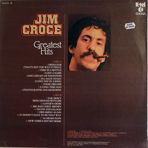 Jim Croce : Greatest Hits (LP, Comp)