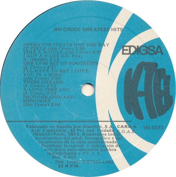 Jim Croce : Greatest Hits (LP, Comp)