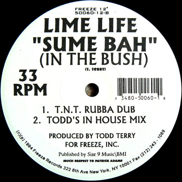 Lime Life : Sume Bah (In The Bush) (12")