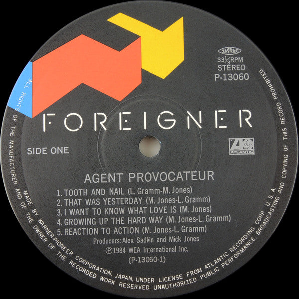 Foreigner : Agent Provocateur (LP, Album)