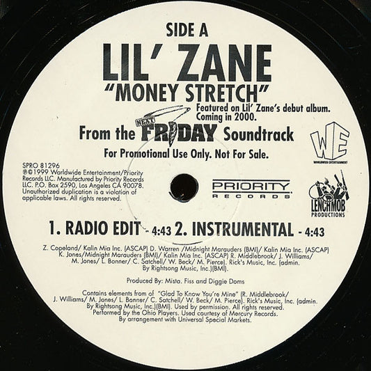 Lil' Zane : Money Stretch (12", Promo)