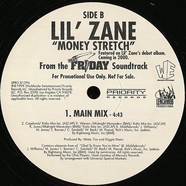 Lil' Zane : Money Stretch (12", Promo)