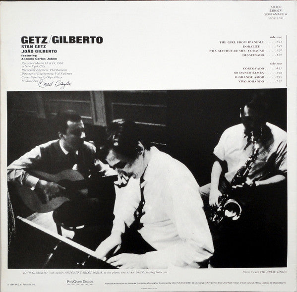 Stan Getz / João Gilberto Featuring Antonio Carlos Jobim : Getz / Gilberto (LP, Album, RE)