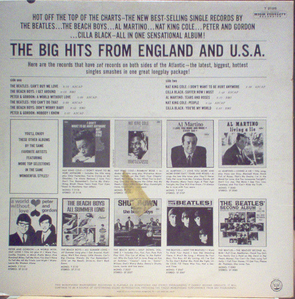 Various : The Big Hits From England & U.S.A. (LP, Comp, Mono)