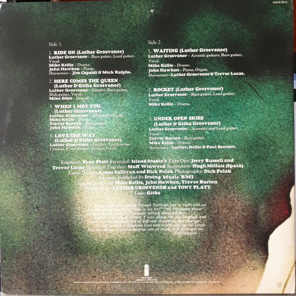 Luther Grosvenor : Under Open Skies (LP, Album, Jac)