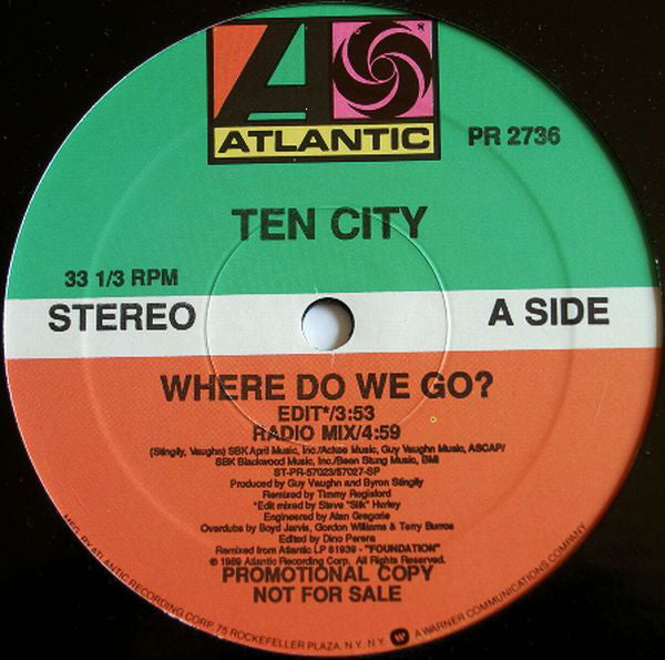 Ten City : Where Do We Go? (12", Promo)