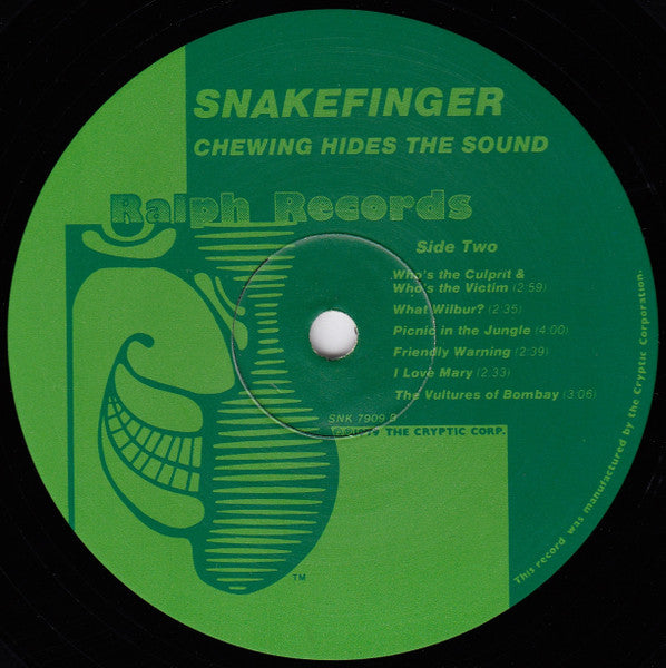 Snakefinger : Chewing Hides The Sound (LP, Album, Gre)