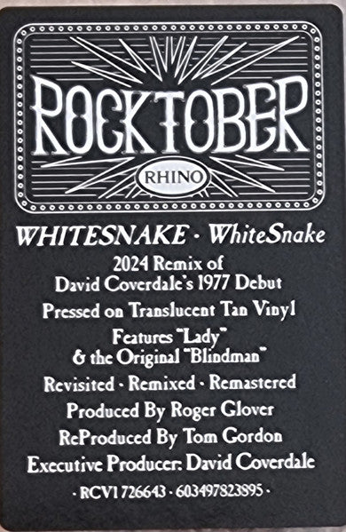 Whitesnake : WhiteSnake MCMLXXVII (LP, Album, RE, RM, Tra)