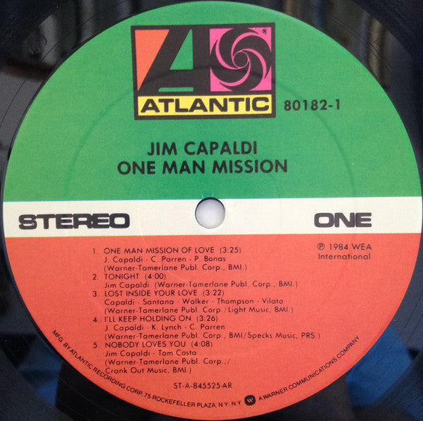 Jim Capaldi : One Man Mission (LP, Album, All)