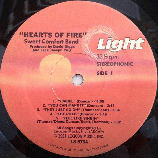Sweet Comfort Band : Hearts Of Fire (LP, Album)