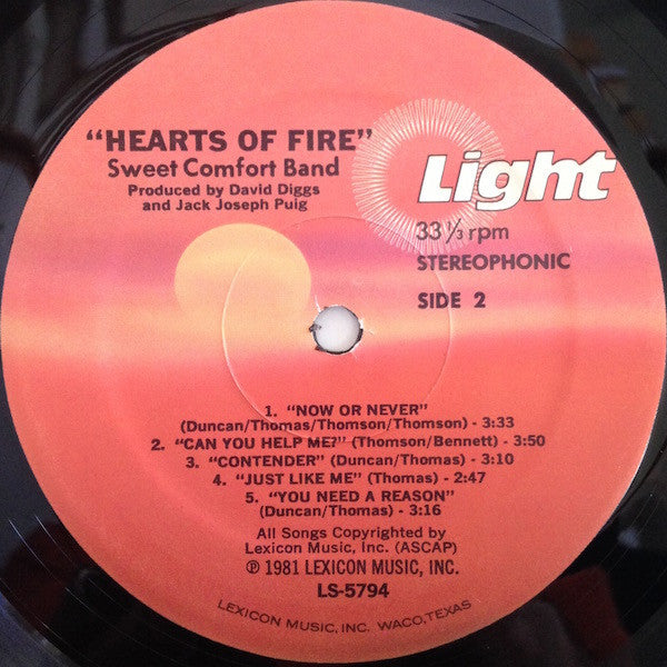 Sweet Comfort Band : Hearts Of Fire (LP, Album)